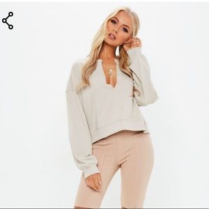 sand long sleeve crewneck sweater